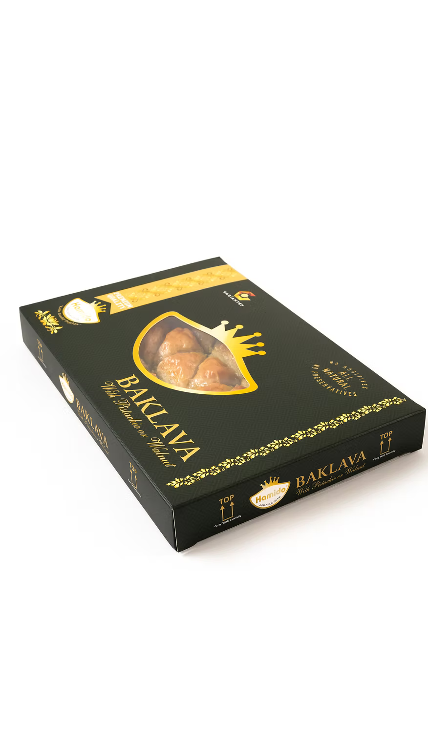 Hamido Sugar-Free (Stevia) Pistachio Baklava Tray 32 pieces