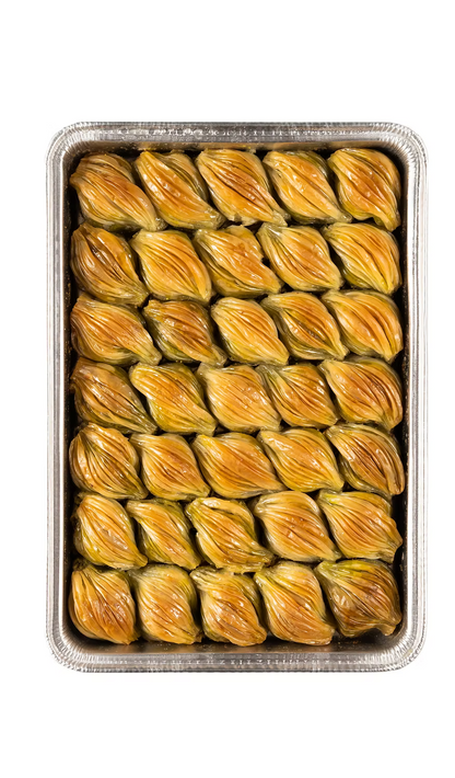 Hamido Seashell Shape Pistachio (Midye) Baklava Tray 35 Slices x 6pcs