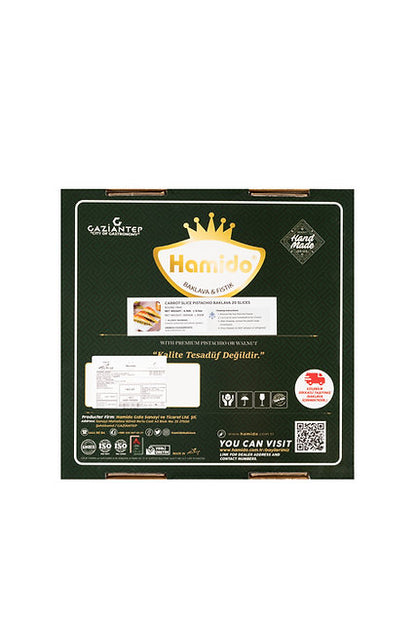 Hamido Carrot Slice Pistachio Baklava Round Tray 20 Slices X 6pcs
