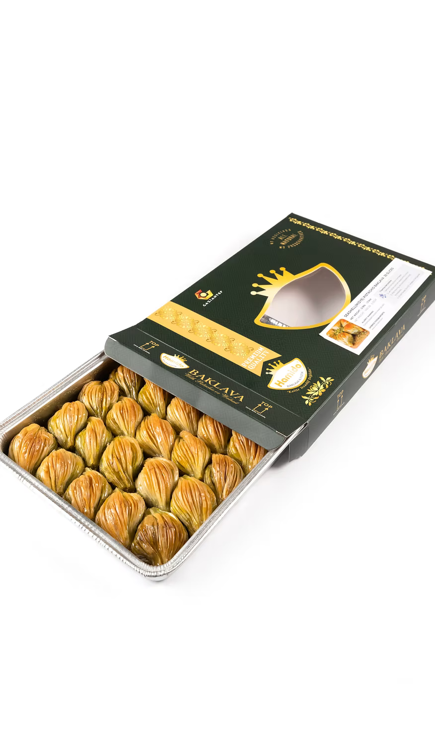 Hamido Seashell Shape Pistachio (Midye) Baklava Tray 35 Slices x 6pcs