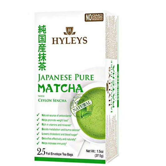 HYLEYS MATCHA TEA 1.32oz X 25pc X 12/CS - HY21