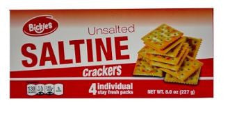 BICKIES SALTINE CRACKERS - UNSALTED 12 x 8 oz - YA930