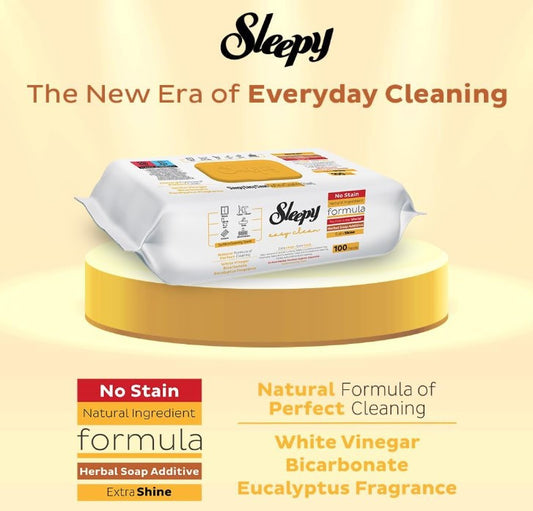Sleepy Easy Clean Herbal Soap Wet Wipes-100 X 6pcs - SLEP06