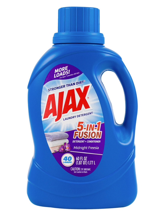 AJAX LIQUID LAUNDRY DETERGENT | 5 IN 1 FUSION MIDNIGHT FRESSIA | 60 OZ X 8PCS - AJ17
