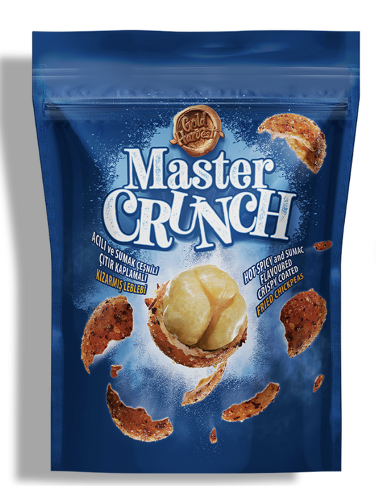 MASTER CRUNCH Hot Spicy and Sumac Fried Chickpeas / Acƒ±lƒ± ve Sumaklƒ± Kiz. Leblebi 140g 1cs/12pcs