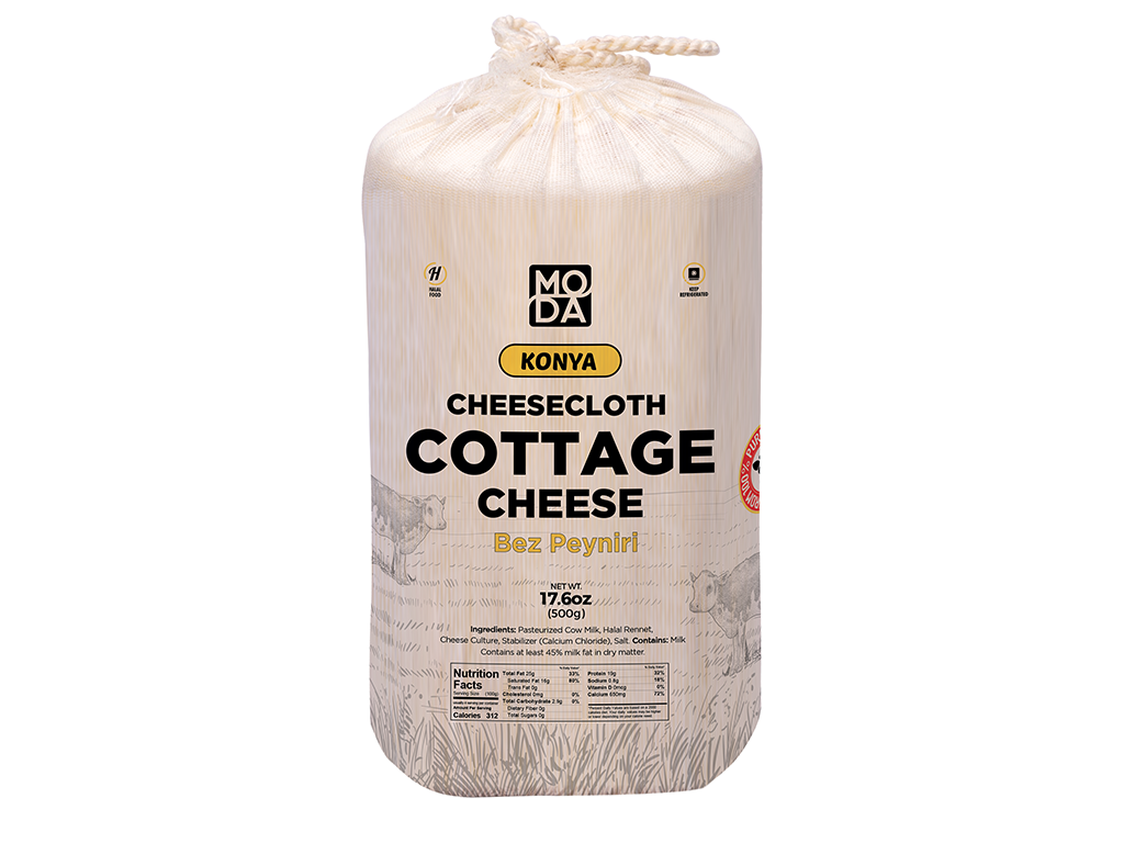 Moda Cheesecloth Cottage Cheese (Bez Peyniri), Whole Milk, 17.6oz (500g) x 12pack - 101725