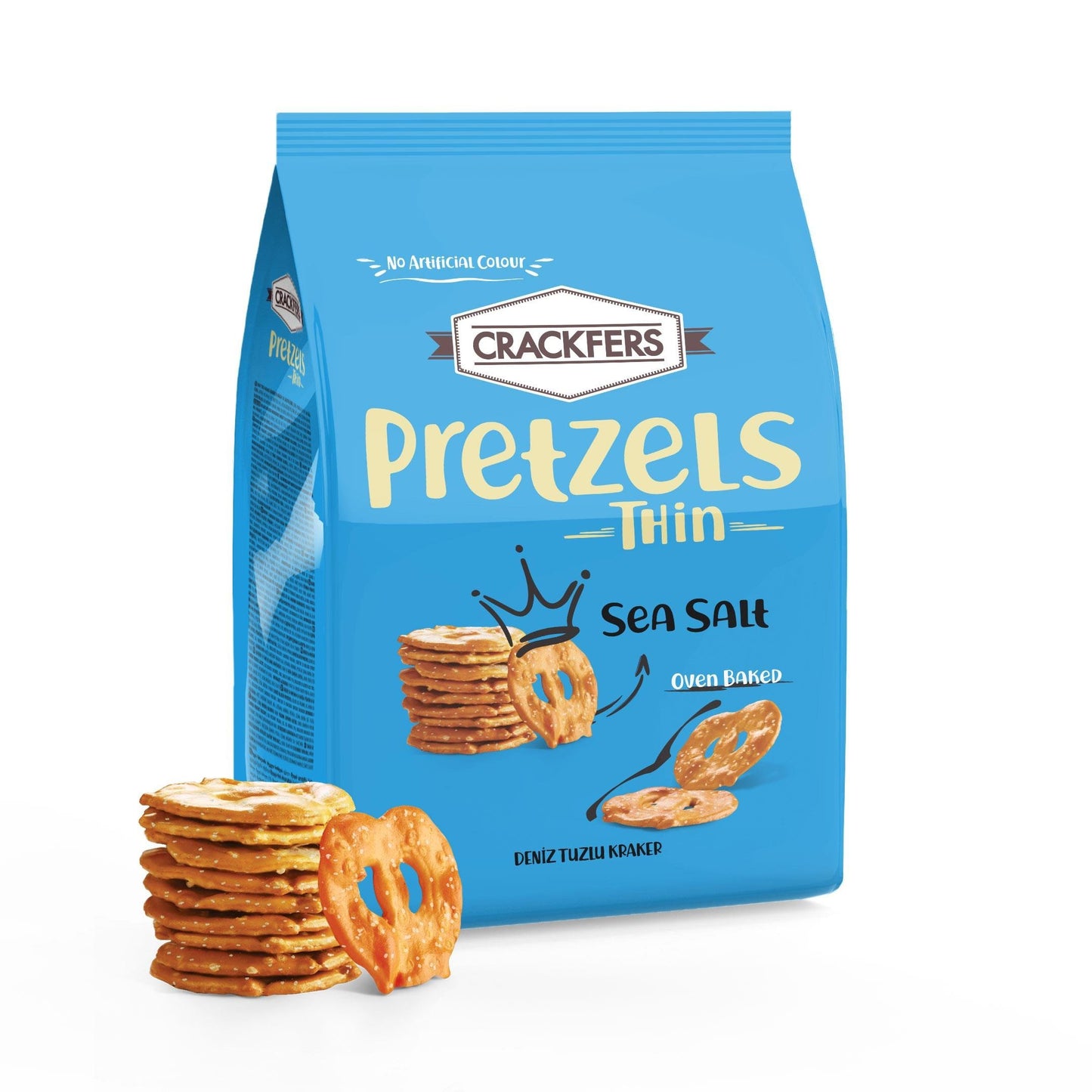CRACKFERS PRETZEL CRACKERS WITH SEA SALT 150GR x 12pcs - BIF15