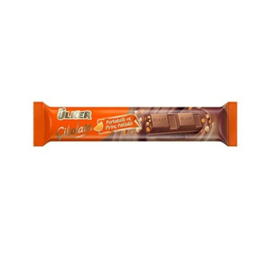 ULKER Baton Milk Chocolate with Puffed Rice Orange 14g 1cs/24Pcs