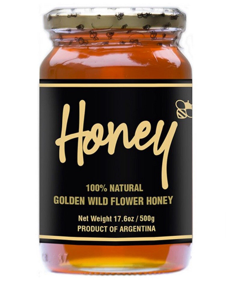 GOLDEN WILDFLOWER HONEY | 17.6 oz (500ML) x 6 || GLASS JAR - NG70