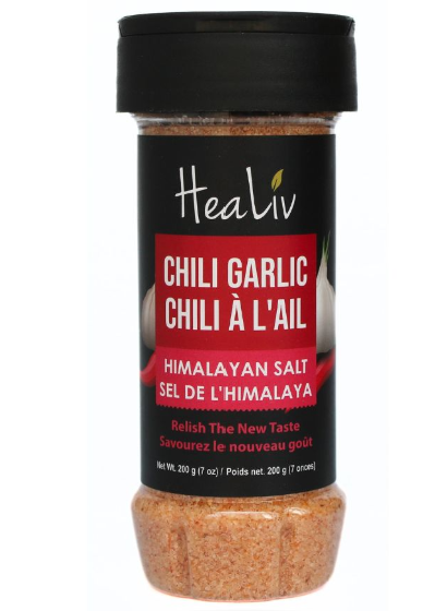 Himalayan Pink Salt Fine Grain Pet Bottle Shaker 200g x 30pcs | Chili Garlic - HIMS503