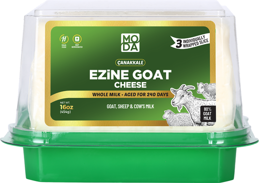 Moda Ezine Goat Cheese, Sliced, Green Label, 16oz (454g) x 8pack  - 520486