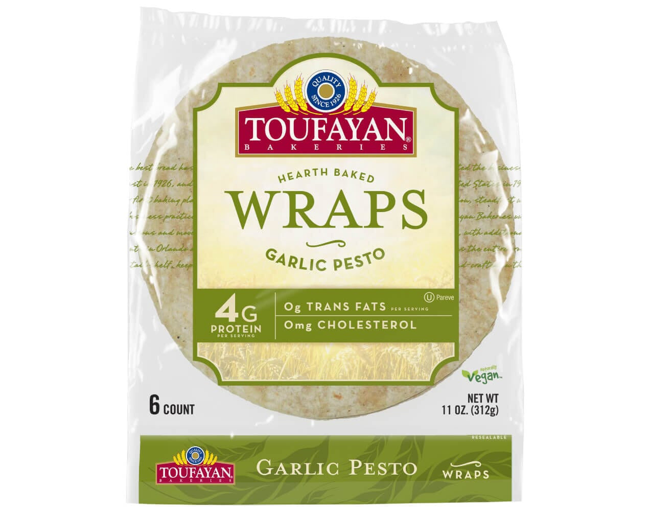 A3 Toufayan Wraps Garlic Pesto 1cs/16pcs
