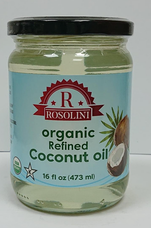 ROSOLINI ORGANIC REFINED COCONUT OIL || 12pcs X 16 OZ (473ML) - ROSCOC03