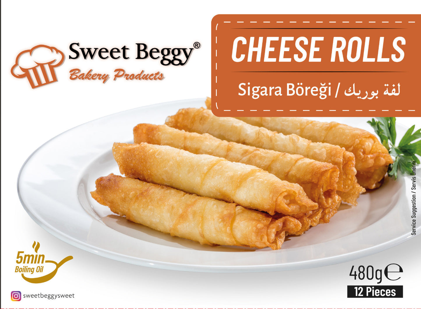 SB03 Sweet Beggy Cheese Roll - Sigara Borek 480g1cs/12pcs