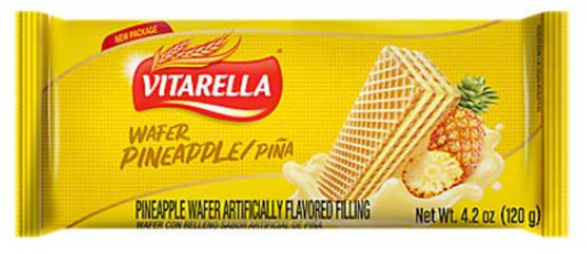 Vitarella Pineapple Wafers, 4.23 Oz x 24 /CS - VIT06