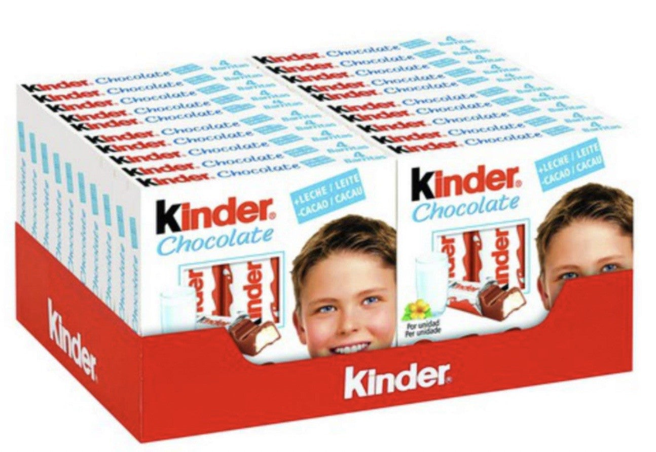 T4 KINDER CHOCOLATE 8 x (20 x 50g 1.8oz) - 640 Sticks Total - KIN09