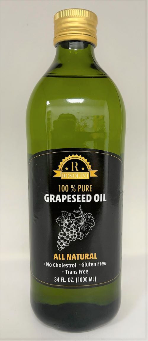 ROSOLINI %100 GRAPESEED OIL || 34 fl oz (1000ml) x 12 || TR - ROSG01