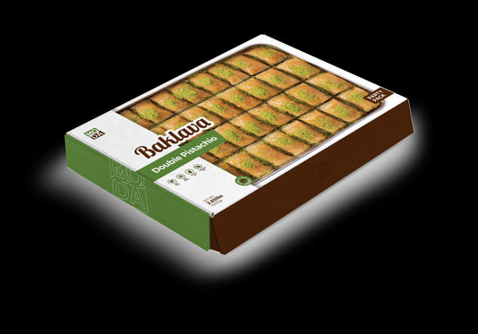 Moda Baklava with Double Pistachio, Party Pack, 36pcs, 3lbs (1350g) x 10pack - 100460