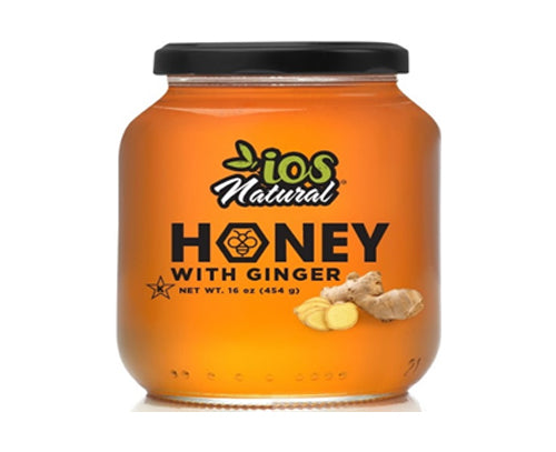 IOS Natural Honey with Ginger 16 oz X 12