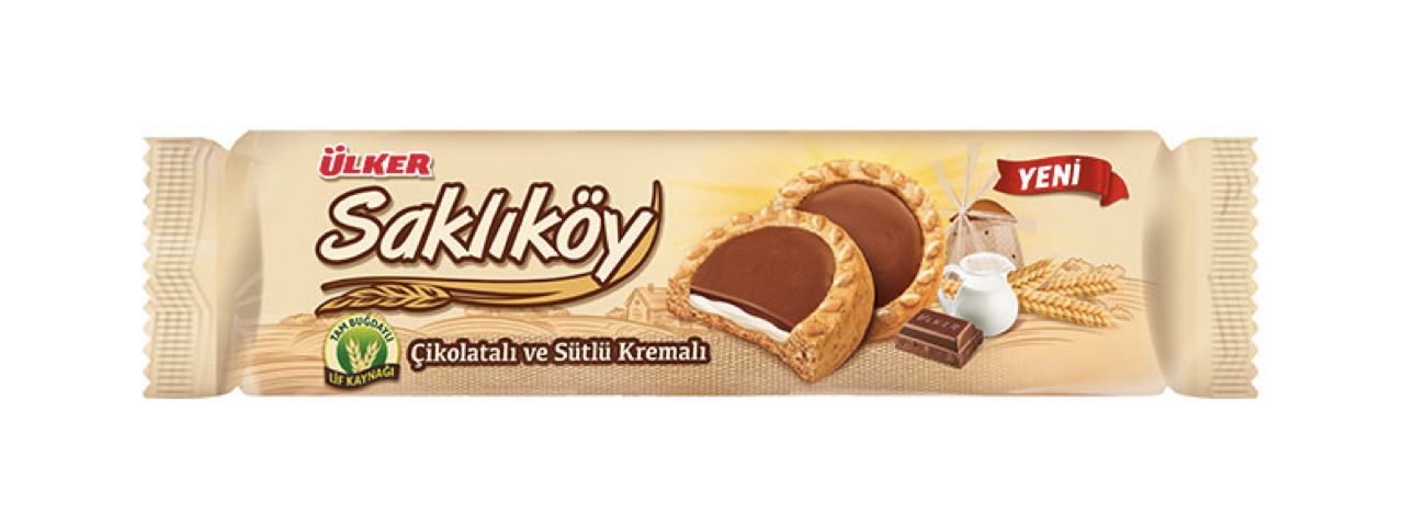 ULKER A1 Saklikoy Milk and Cholate Cream Biscuit 100g  1cs/18pcs