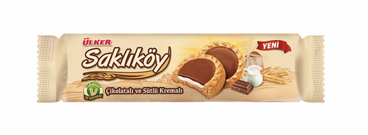 ULKER A1 Saklikoy Milk and Cholate Cream Biscuit 100g  1cs/18pcs