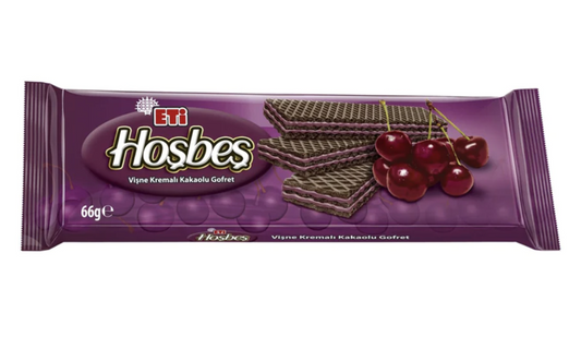ETI Hosbes Cherry Cream Chocolate Wafer / Visneli 66g 1cs/12pcs