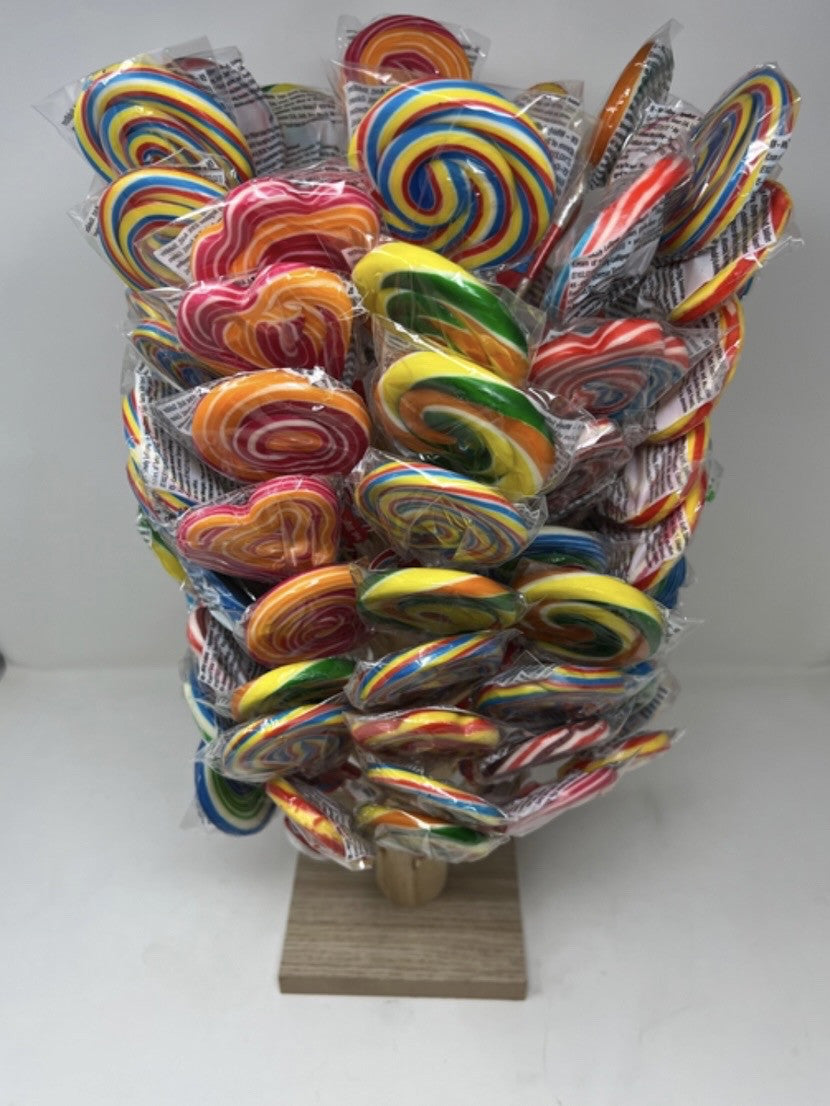 COCCOCANDY WHIRLY LOLLIPOP WITH WOOD STAND 30GX100PCS - KEN03