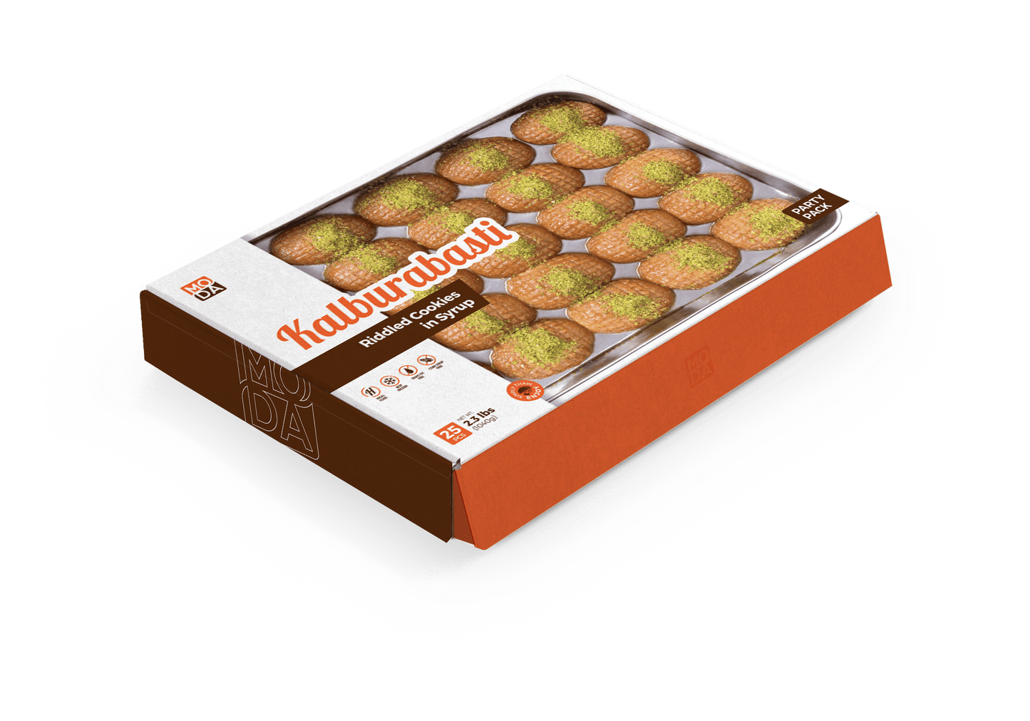 Moda Riddled Cookies in Syrup (Kalburabasti), Party Pack, 25pcs, 2.3lbs (1040g) x 10pack - 100485