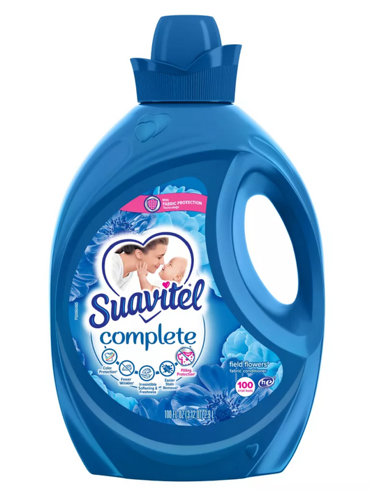 Suavitel Liquid Fabric Softener and Conditioner - Field Flowers - 100 fl oz X 4PCS - SUV01