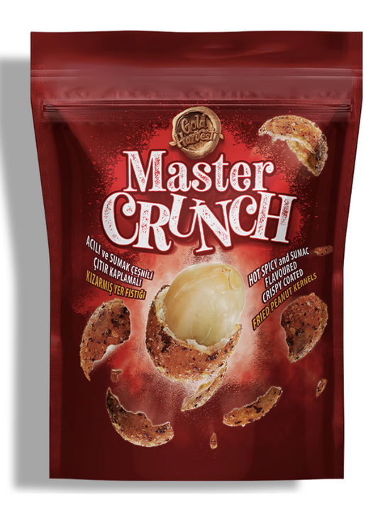 MASTER CRUNCH Hot Spicy and Sumac Fried Peanut/Acƒ±lƒ± ve Sumaklƒ± Kiz. Yer Fƒ±stƒ±ƒüƒ± 140g 1cs/12pcs