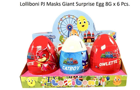 Lolliboni PJ Masks Giant Surprise Egg 8G x 6 Pcs. - LBG002