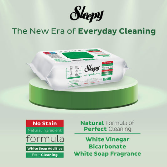 SLEEPY Wet Towel Wipes White Vinegar 100CT 1cs/12pcs