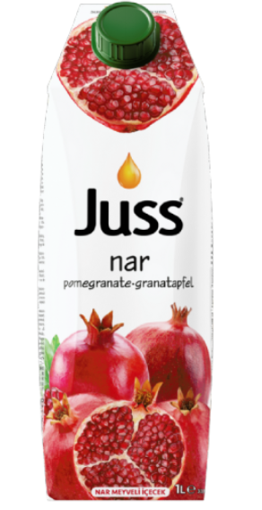 JUSS POMEGRANATE FRUIT DRINK 33.8 OZ (1000ML) X 12PCS (TETRA PACK) - JUS15
