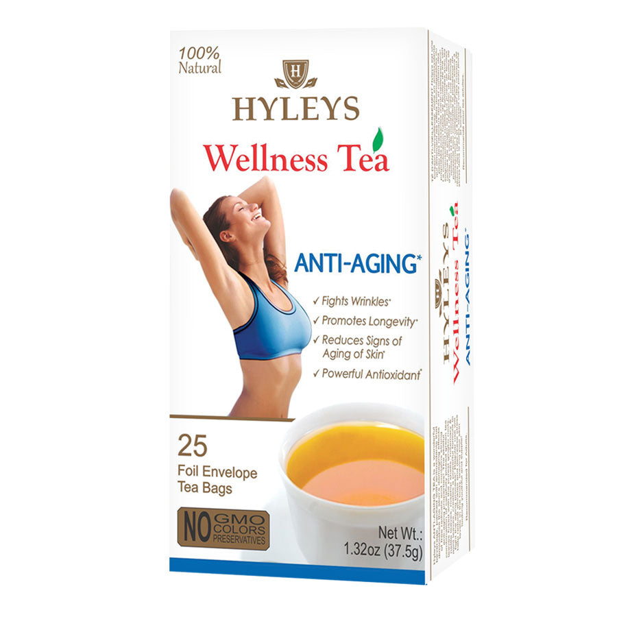 HYLEYS WELLNESS TEA ANTI-AGING 1.32oz X 25pc X 12/CS - HY25