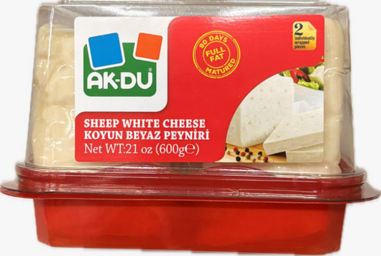 AKDU TRADITIONAL SHEEP'S WHITE CHEESE (KOYUN) 600GR X 12PCS - AK02