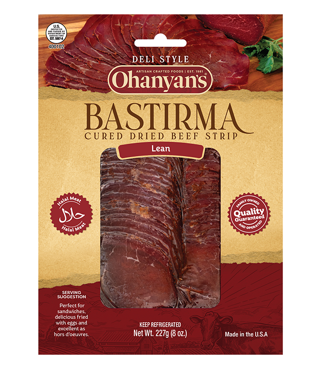 Ohanyan's Beef Lean Bastirma Slice15Lb 1cs/30pcs