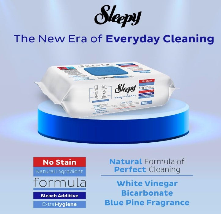 Sleepy Easy Clean Bleech Additive Wet Wipes-100 X 6pcs - SLEP05