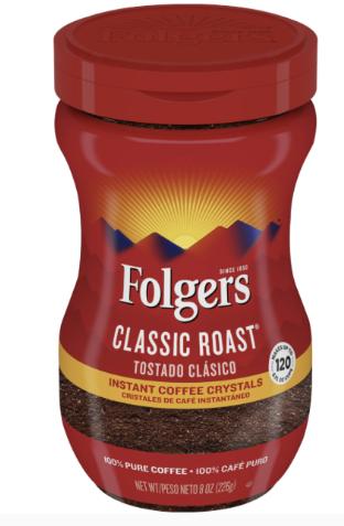Folgers Instant Coffee Classic Roast 8 oz x 6pcs