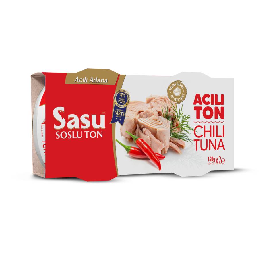 Sasu Canned Tuna With Chili Combo Pack 140Gr X 2 X 12