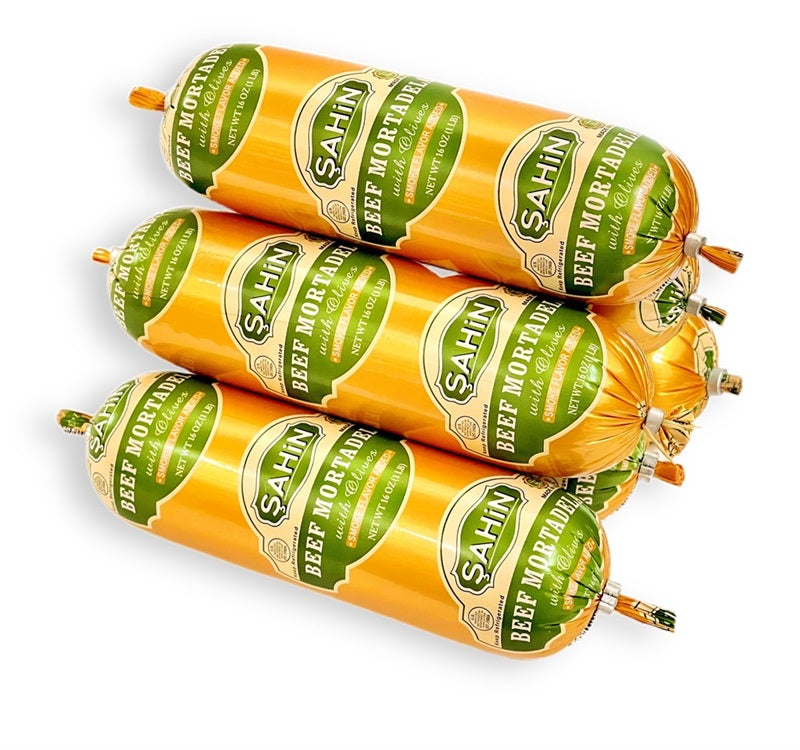 Sahin Beef Mortadella Olives 1 Lb X 16 - 93378