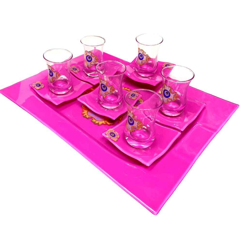 Art Glass Tea Set - 13 Pcs X 3 - 35209117