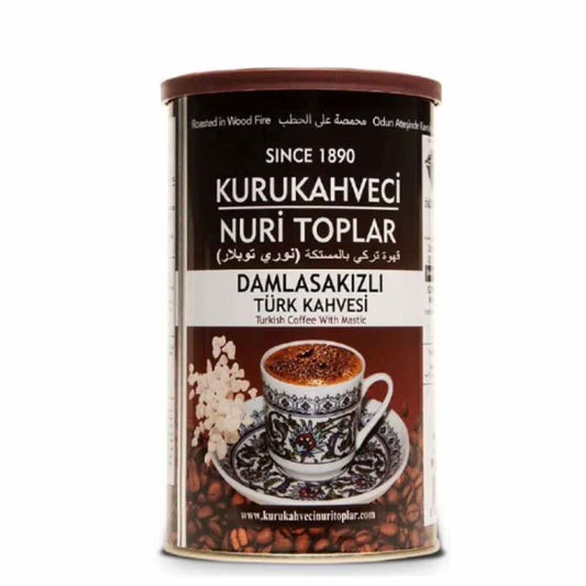 Nuri Toplar Turkish Coffee Mastic Gum (Damla Sakiz) Tin Box 250Gr X 12