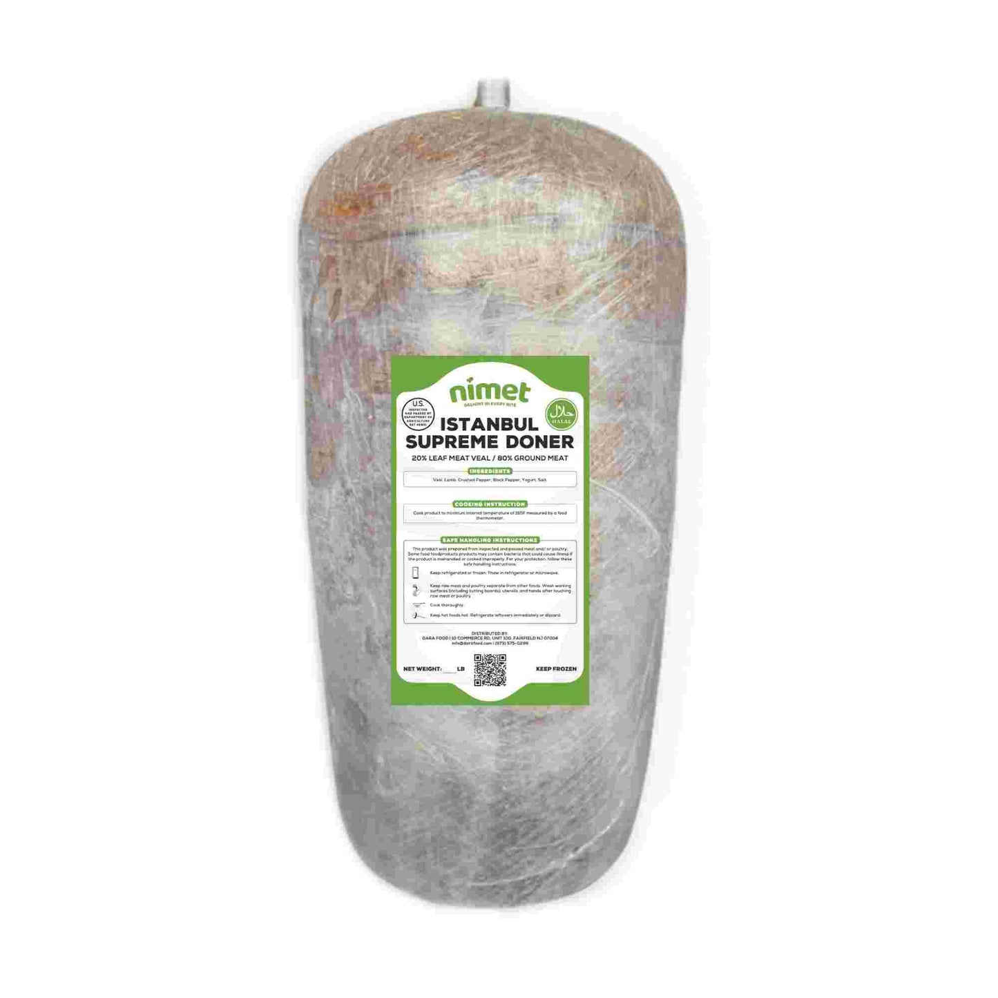 Nimet Supreme (Dana) Doner (20% Leaf, 80% Ground Veal) Cone 25Lb