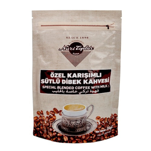 Nuri Toplar Turkish Coffee W Milk Special Blend (Dibek) Foil 250Gr X 24