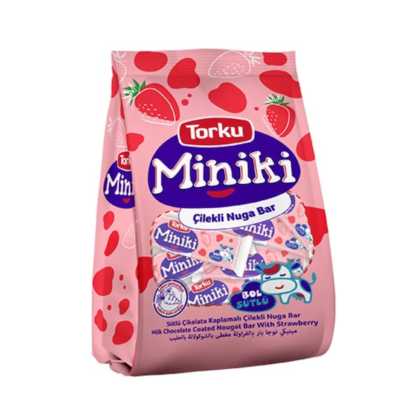 Torku Miniki Nougat Bar Milk Chocolate Coated W Strawberry 240Gr X 8