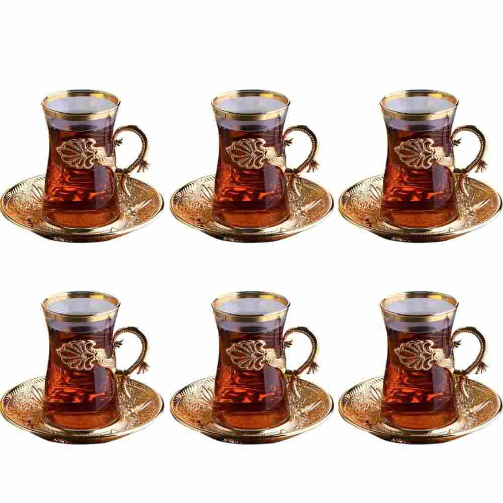 Bs Sefa Tea Cup Set For 6 People Gold X 9 - 35199239