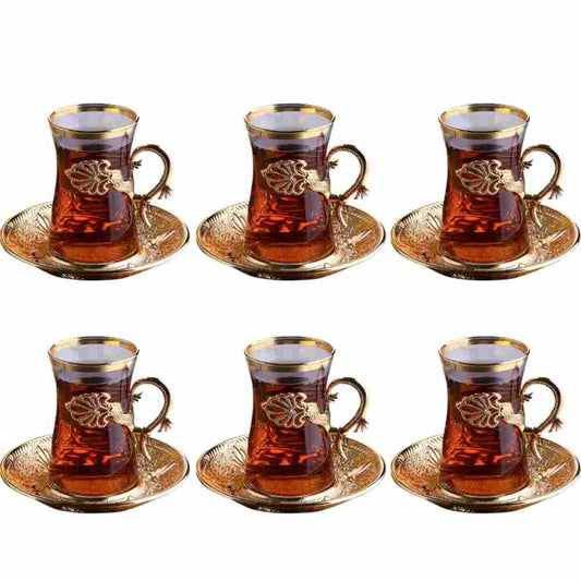 Bs Sefa Tea Cup Set For 6 People Gold X 9 - 35199239