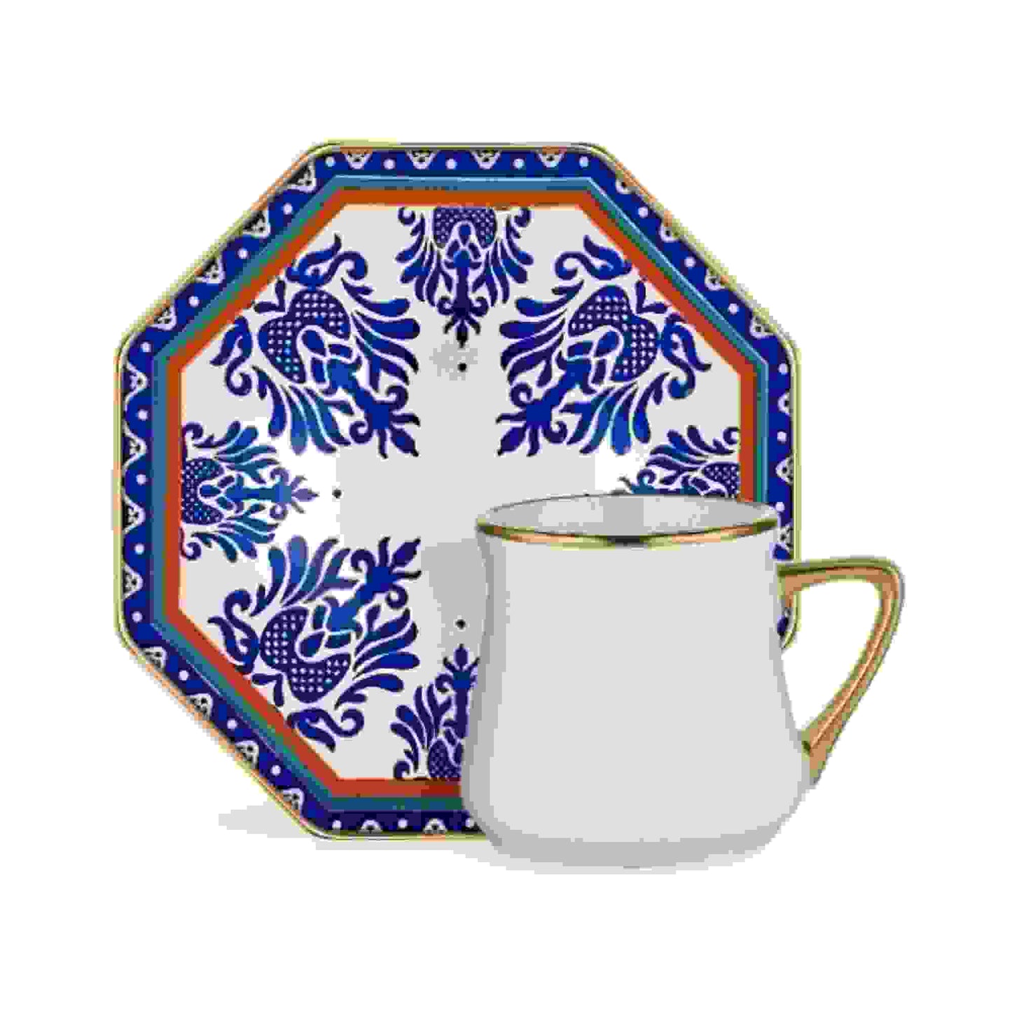 Hakan Etnik Octagon Coffee Set For 6 People 12 Pcs X 6 - 35225106