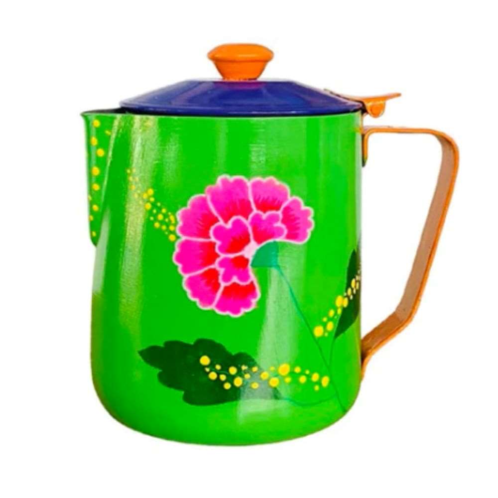 Dd Jug With Lid Steel Waterbased Hand Painting 1500 Cc (50 3/4 Oz) H:16 Cm (6.3"") D:11 Cm (4.3"") X 6 - 35199263