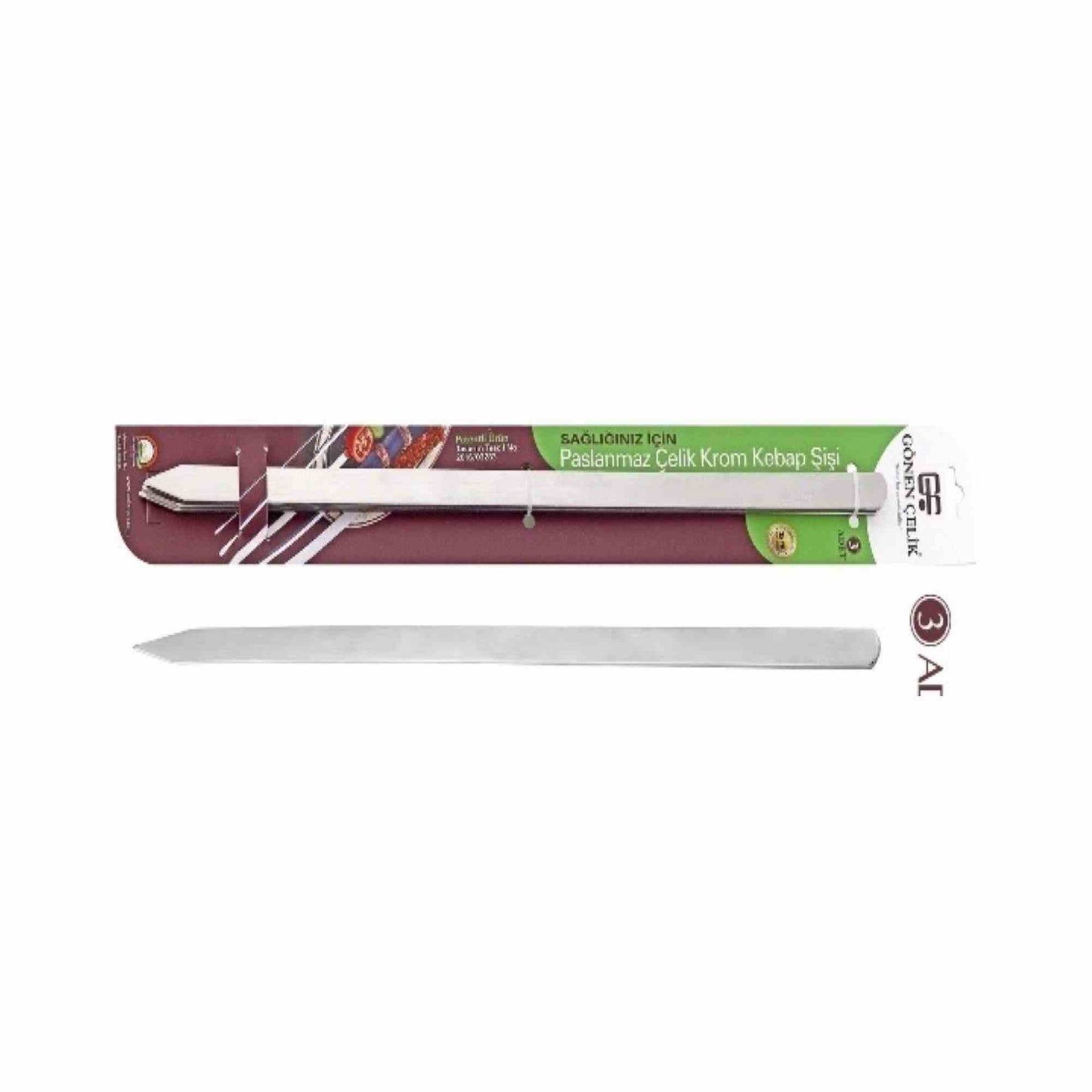Skewer Flat For Adana Kebab 50 Cm*18 Mm 3 Pcs X 25 - 35199201